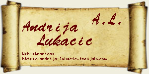 Andrija Lukačić vizit kartica